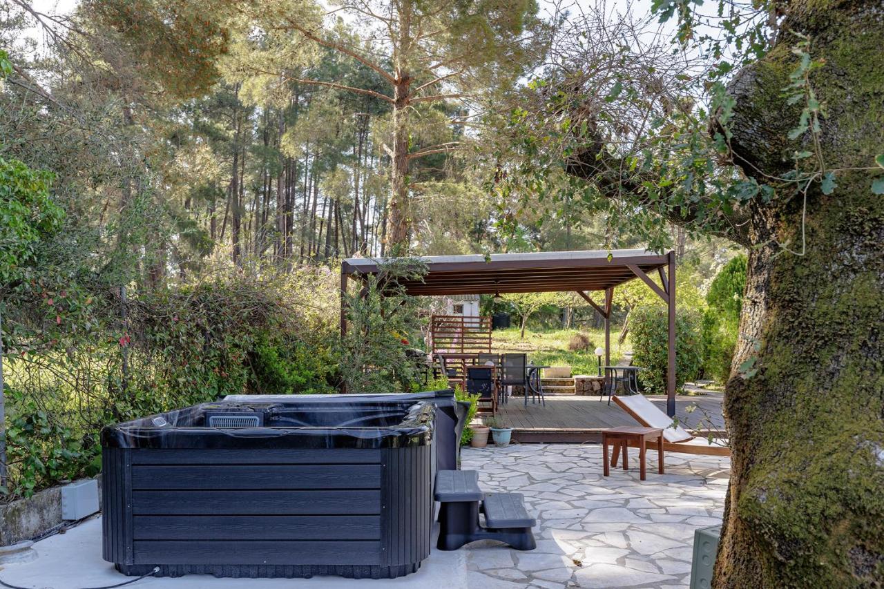 Spyrelia Villa With Private Pool & Outdoor Hot Tub Dassiá Exteriér fotografie